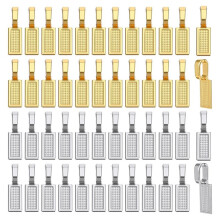 100 Pcs Jewelry Bails in Gold and Silver, Flat Pad Pendant Connectors for DIY Necklace Crafts