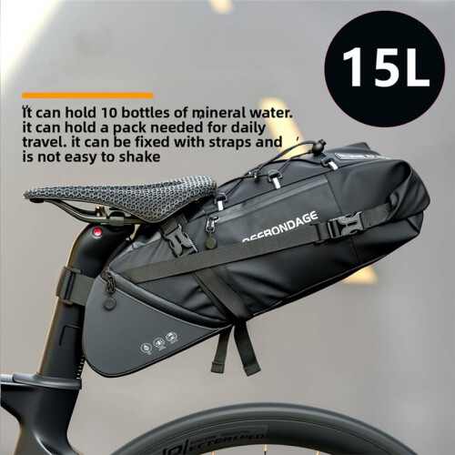 OFFBONDAGE Sacoche de Selle de Vélo Étanche 15 L,  Capacité, Pliable, Sans Éclairage 2