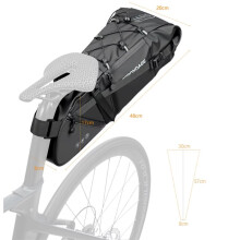 OFFBONDAGE Waterproof Bicycle Saddlebag 15L Large Capacity Bike Bag Foldable Rear Bike Bag No Light