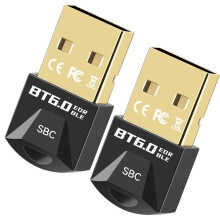 2Pcs USB Adapter 6.0 USB Dongle AAC Decoder Wireless Music Audio Receiver Transmitter for PC Mouse Keyboard