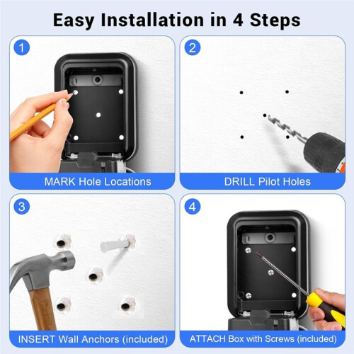 Key Lock Box with Code -  & PIN Unlock, APP Controlled Digital Lockbox for Keys, Landlords, Families 2