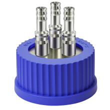 Tampa de Segurança GL45 em Aço Inoxidável 304 para Uso em Laboratório, Tamanho , Diâmetro de 8 A 10 mm - 3 Portas