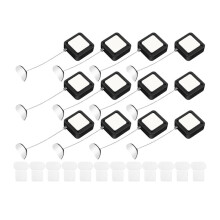 12Pcs Retractable Security Cable Lock with Double Sided Adhesive Anti Lost Rope Security Lanyard Lock for TV Showroom