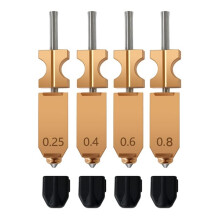 4 Pezzi per Ugello Hotend A Sgancio Rapido per Flashforge AD5X 0,25/0,4/0,6/0,8 mm con 4 Calze In Silicone
