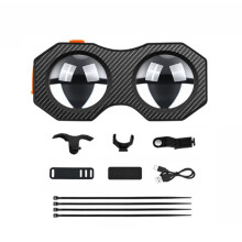 Motorcycle Bicycle Rearview Mirror LED Decorative Lights 3D Lens Dynamic RGB Eye Light with APP Control Taillight