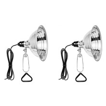 Clamp Lamp Reflector 8.5 Inch Adjustable Aluminum Reflector Reptile Pet Lampshade Heating Lamp for Pet Terrariums A EU Plug