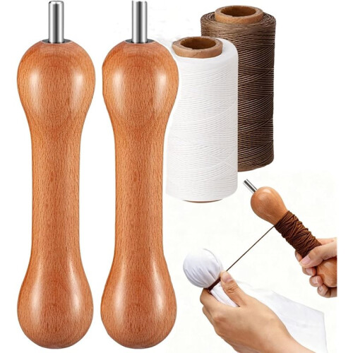 Tie Dye Tool Wood Sinew Puller Tool for Tie Dye with Winding,Winding Sinew Pulling Device for DIY,From Natural Wood