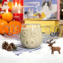 Kerstvakantie Filmmok, Glazen Mok met Golvende Dubbellaag, Koffiemok, Kopje, Enkele Kerstmok van Elandglas