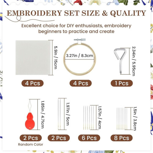 3 Inch Embroidery Hoop Set, for All Stitching Techniques, Solve Fabric Slippage, Threading Hassles, Saves 2