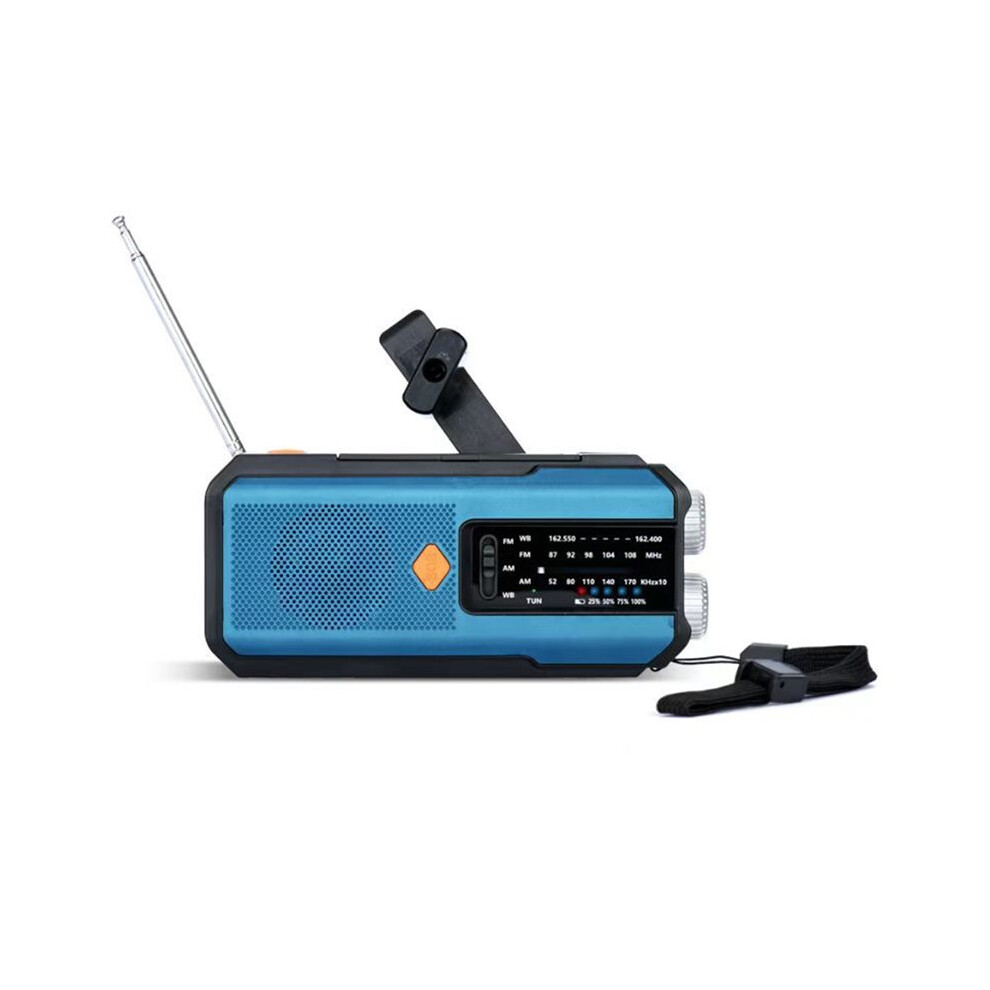 Portable Solar Crank Emergency Radio Global Fm Receiver Led Flashlight 5000Mah High Quality Sos Annunciator 6132829043730