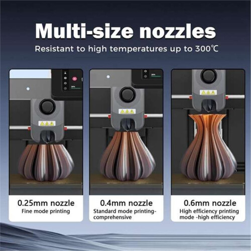 4pc for Flashforge AD5X Quick-Detachable Hotend Nozzle Quick Release Nozzle 0.25/0.4/0.6/0.8MM W/4 Silicone Socks