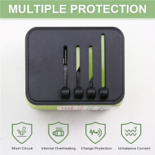 Internationale Reisadapter AC-Stopcontacten, Universele Stroomadapter Wereldwijd 3 USB + Type C Hoog Perfect voor Meer Dan 200 Landen