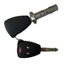 Car Ignition Lock Cylinder with 2 Remote Keys 05057297AJ 68054822AB for 2006-2014 Ignition Lock Keys