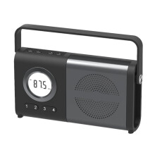 Draagbare FM-Radio met USB-Aansluiting, Vintage Retro Multiband, Oplaadbaar Apparaat met Luidspreker