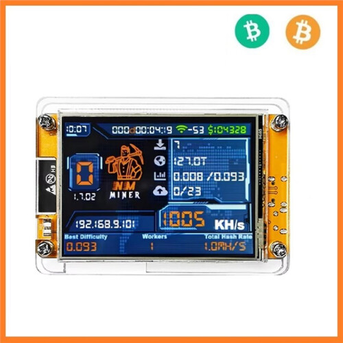 Miner NerdMiner NMMiner de 6000KH/S + Base de 6 Slots para Bitcoin e Criptomoedas, com Tela Inteligente de 2,8 Polegadas e Taxa de Aceleração 2