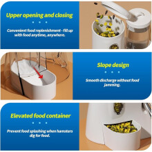 2-in-1 Hamster Water Bottle & Food Dispenser - Leak-Resistant, Space-Saving Design for Small Pets (125ml)