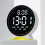 LED Digital Alarm Clock Week Date Second Hand Display Brightness Adjustable 2 Alarms Table Ambient Light 12/24H Clock 9