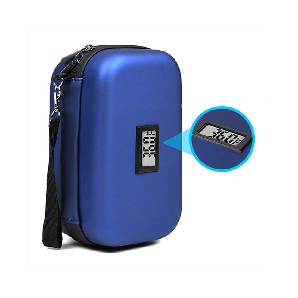 Insulin Cooler Case Diabetic Cooler for Travel with Thermometer Temperature Display Refrigerated Medicine Organizer Bag