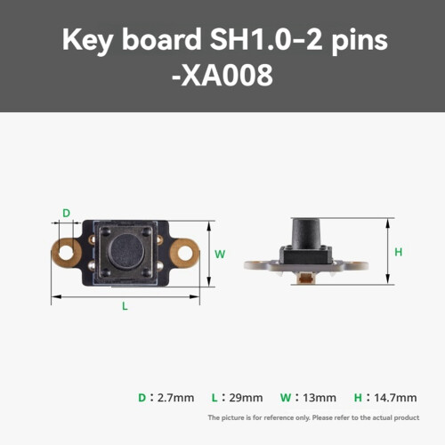 For  CyberBrick Single-Button Board SH1.0 2-Pin Makerword  3D Printed Model Component 1