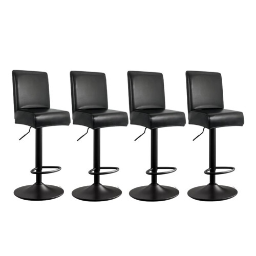 PU Leather Bar Stool Covers with Backs, 4 Pack Stretch Waterproof Bar Stool Chair Covers Washable Barstool Covers