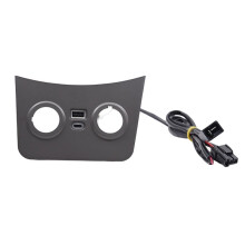 Car PD QC3.0 TYPEC Charger Phone Charging Adapter Car Charger Bezel Cover for Reina Verna 2010-2016 Dark Gray