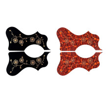 2 Pairs 41Inch Acoustic Guitar Pick Guard Anti-Scratch Parts Left/Right Hand, Black & Brown