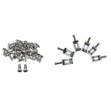 50X Guitar Bass Screws Parts for Scratchplates Pickguard, Silver with 6X Replacement Chrome Tremolo Bridge Saddles