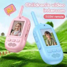 Kindervideo-Walkietalkie met 2,0 Inch Scherm, Oplaadbaar, Intercom met Één Druk op de Knop, Speelgoed voor Buitenspelen, Kamperen, Roze