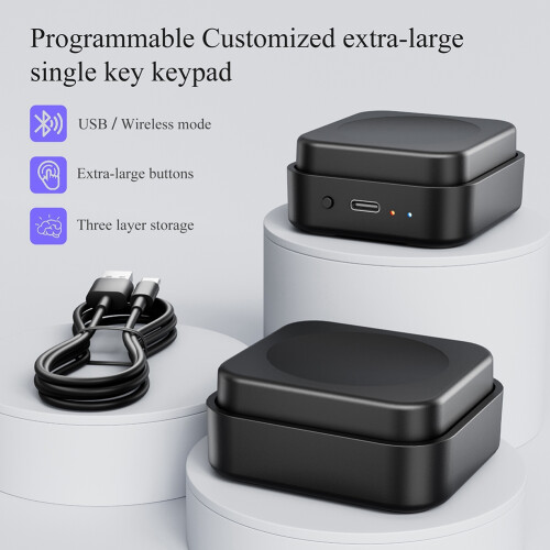 3-Mode Single-Key Macro Keyboard: USB//2.4G, 18-Character Auto-Type, Programmable, 200mAh Battery 2