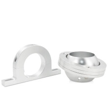 2" Swivel Base Floor Mount and 2" Column Polished Aluminum Keyed Steering Column