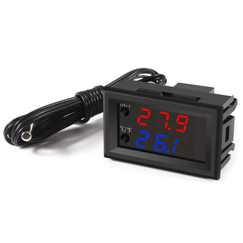 Dual Color LED Display Temperature Controller Module for Heating/Cooling -50 to 110 Celsius 12V Programmable Heating 1