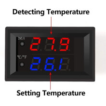 Módulo Controlador de Temperatura con Pantalla LED de Dos Colores para Calefacción/Refrigeración (de -50 A 110 C), 12 V, Programable.