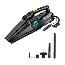 4-in-1 150PSI AutoStop Tire Inflator: 12V Digital Pump with TPMS Dust Cleaner & LED Light for Vehicles