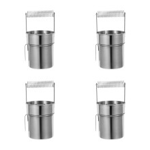 4Pcs Durable Metal Brush Cleaner Cup with Pen Clip and Oil Pot Storage