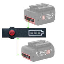 10 Stück LED-Schlüsselanhänger mit Batteriefach für  14,4 V und 18 V Lithium-Ionen-Akkus BAT614, BAT609 und BAT610