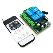 Universal 433MHz 4-Channel Wireless Relay , AC 220V Remote Control for Garage Doors, Lighting & Security Systems