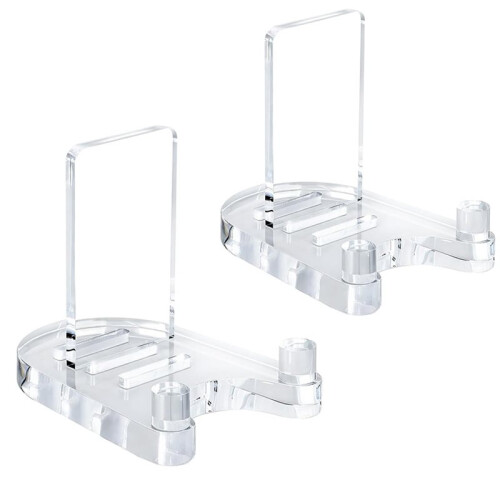2 Pack Plate Stands for Display, Adjustable Acrylic Display Stand, Photo Frames & Artwork - Clear Stable Holder