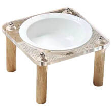 Acrylic Double Bowl High-Legged Di Pet Feeder Anti-Tip Dog Basin Cerc Food Bowl Feeder High-Legged Design A