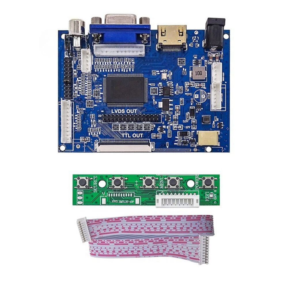 Lcd Display Ttl Lvds Controller Board -Compatible Vga 2Av 50Pin For At070tn90 At070tn92 At070tn94 7 Inch Panel 6033072051674