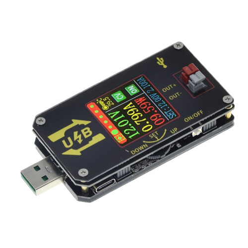 Digital USB   Converter CC CV Adjustable 0.6-30V 2A 15W Step-Down Power Module 5V 9V 12V 24V Desktop Power Supply
