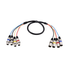 4 Channel XLR Male to Female Snake Cable - Pro Audio Effects Snake for Live, Recording, Studios, and Gigs - Patch, Amp