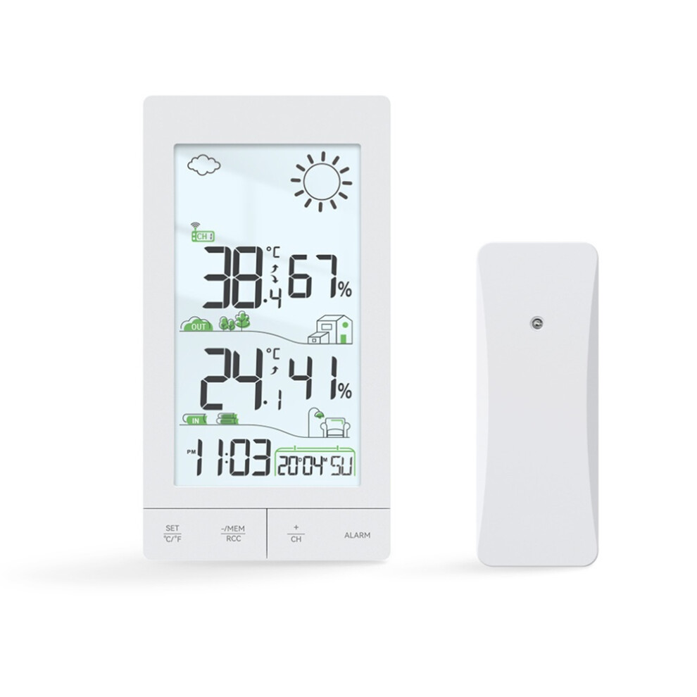 Wireless Weather Forecast Station Digital Lcd Display Hygrometer Thermometer Dcf Alarm Clock Calendar Backlit 4711324416861