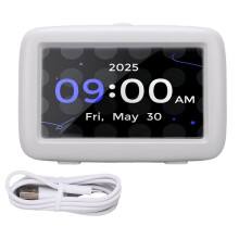 4.3-Inch Desktop Digital Clock with Voice Announcement Elderly Clock with Dementia Medication Reminder Alarm