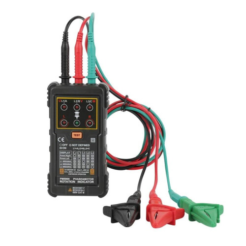 PEAKMETER Three Phase Motor Rotation Indicator, PM5900 400V AC Portable Sequence Rotation Tester, Motor Rotation Indicator 1