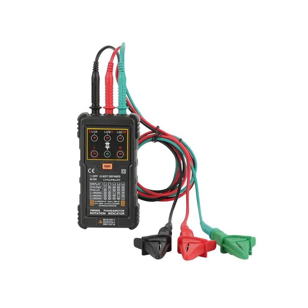 Peakmeter Three Phase Motor Rotation Indicator, Pm5900 400V Ac Portable Sequence Rotation Tester, Motor Rotation Indicator 4711106241513
