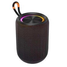 Portable Speaker with Ultra Bass Colorful LED Lights for Outdoor and Indoor Use Wireless Speaker Black