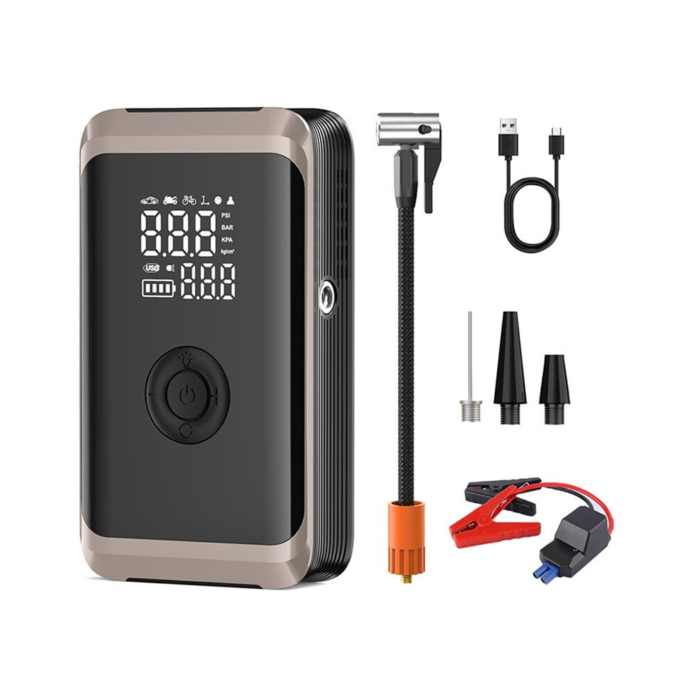 4-In-1 Car Jump With Air Compressor 150Psi Portable 6000Mah Power Bank And Tire Inflator Tool Tauoh