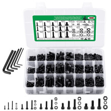 1500PCS Screws Nuts and Washers Assortment, Hex Socket Cap Metric Bolts and Nuts Kit for 3D Printer Furniture