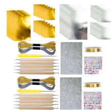 15PCS Embossing Foil Sheets, Gold/Silver Embossing Foil, DIY Art for Crafts for Adults/Kids Christmas Decors, 2 Set