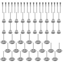 Ensemble de 60 Brosses Métalliques, 3 Formes de Brosses Métalliques en Acier, Tige de 3 mm (1/8″) pour Éliminer les Bavures, la Poussière et les